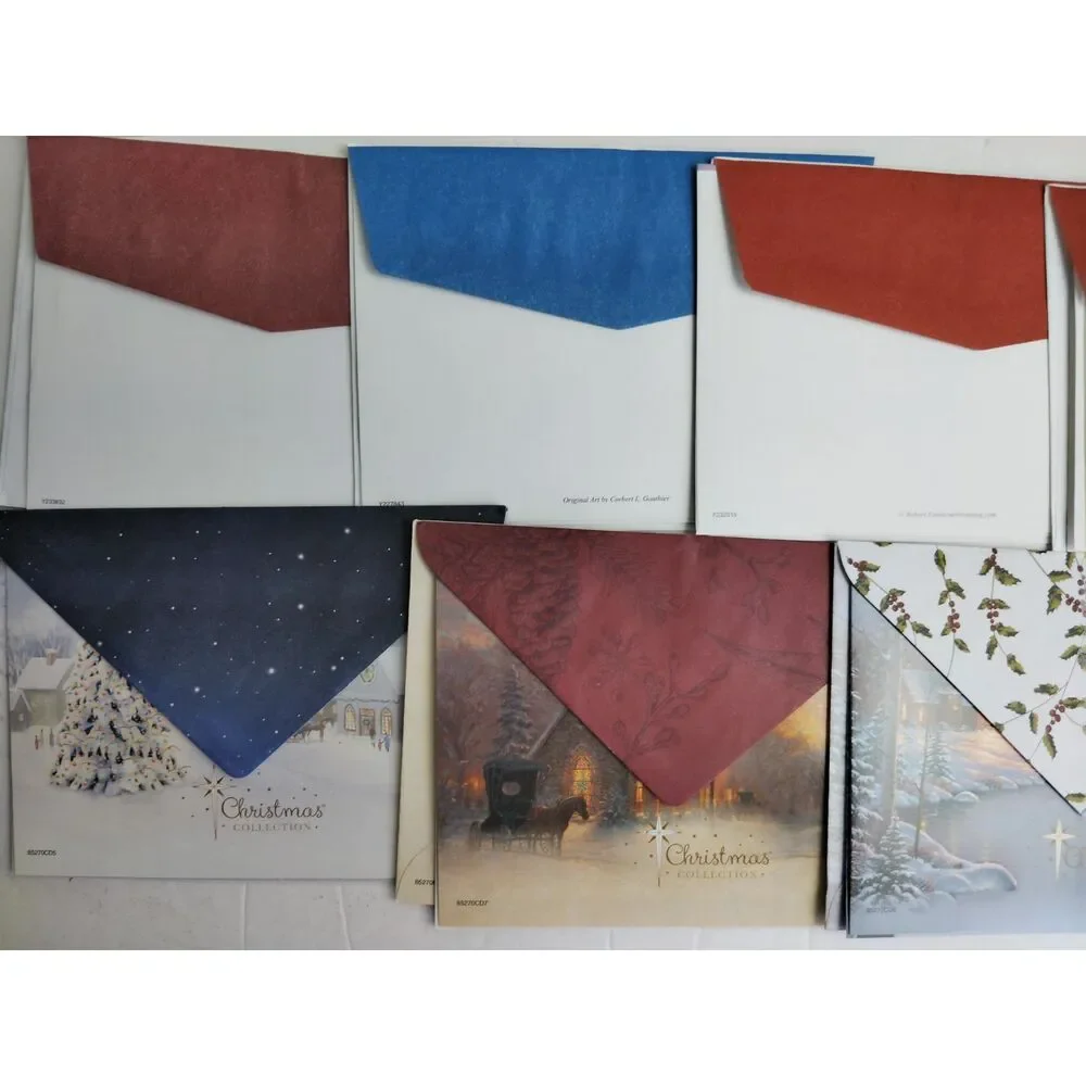 Various Vintage Christmas Greeting Cards w/ Envelope Lot of 6